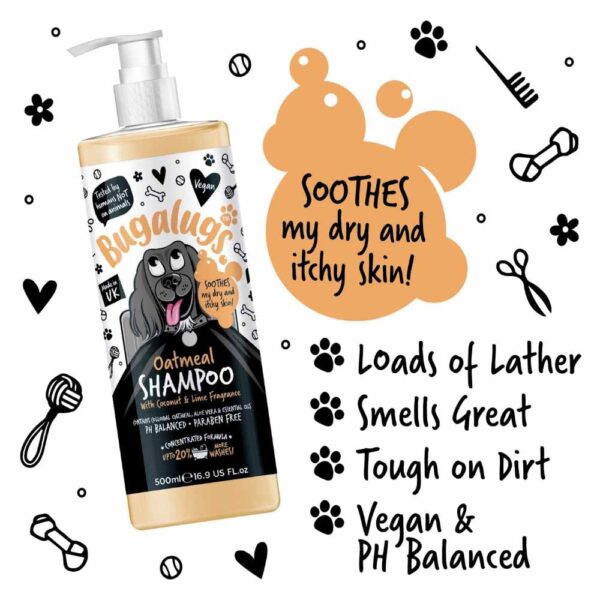 Bugalugs Oatmeal Dog Grooming Shampoo 500ML - Image 3