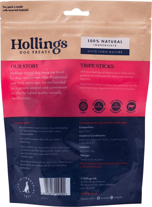 Hollings Choice Cuts Tripe Sticks Dog Treats 100g - Image 3