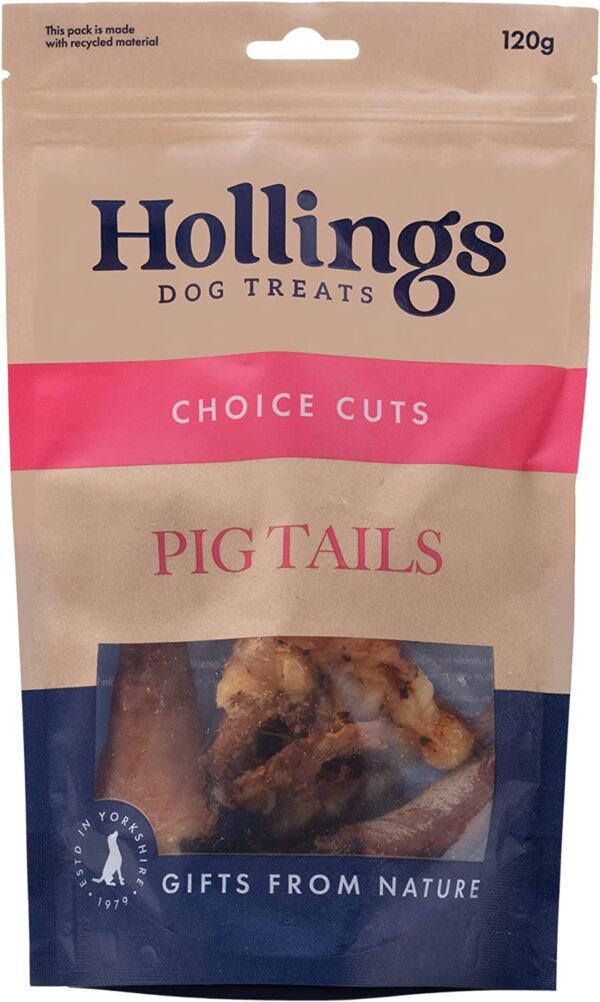 Hollings 100% Natural Pig Tails Dog Treat 120g - Image 2